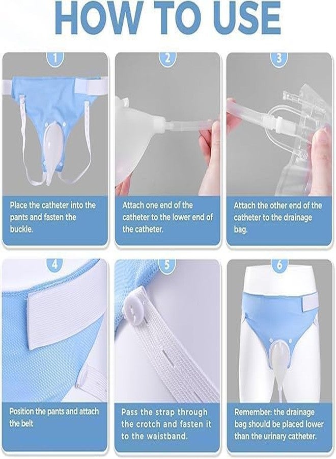 VALTUJA Wearable Urinal Bag, Urine Collector for Men, Portable Silicone Material with Urine Collection Bag, Skin-Friendly and Odorless, Catheter Urine Bag, Comes with Roomy Pants. 1000ML & 2000MLBags - Image 3