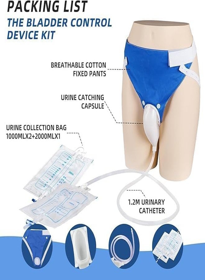 VALTUJA Wearable Urinal Bag, Urine Collector for Men, Portable Silicone Material with Urine Collection Bag, Skin-Friendly and Odorless, Catheter Urine Bag, Comes with Roomy Pants. 1000ML & 2000MLBags - Image 4