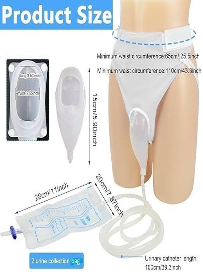 VALTUJA Wearable Urinal Bag, Urine Collector for Men, Portable Silicone Material with Urine Collection Bag, Skin-Friendly and Odorless, Catheter Urine Bag, Comes with Roomy Pants. 1000ML & 2000MLBags - Image 2