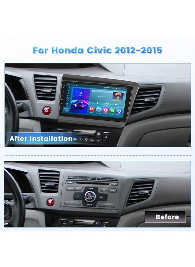 Roinvou 2G+64G Car Radio for Honda Civic 2012 2013 2014 2015 with Wireless Carplay/Android Auto, 9 Inch Android 13 IPS Touch Screen for Civic Car Stereo, BT, GPS, WiFi, 28UI, DSP - Image 3