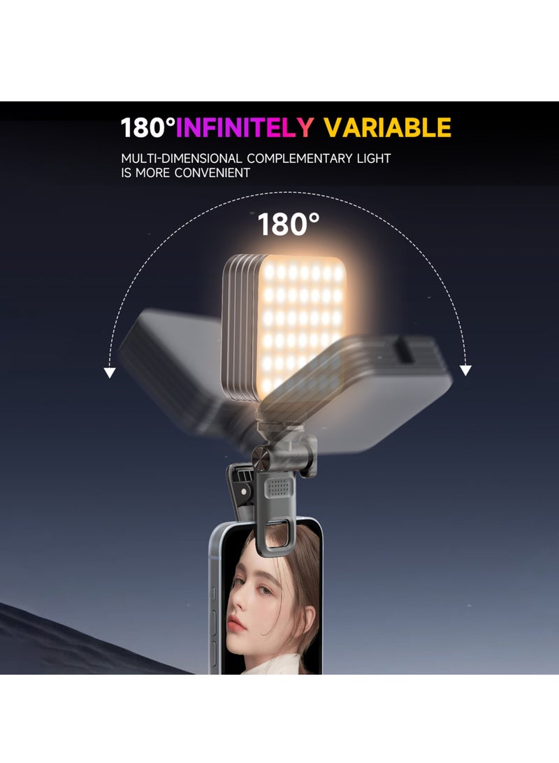 Kiboule Mini RGB Fill Light LED Video Light 2500K-9000K Dimmable 8 Scene Lighting Effects Video Conference Light for Computer Tablet Mobile Phone DSLR Camera Built-in Battery with Screen Clip & Cold Shoe Mount - Image 3