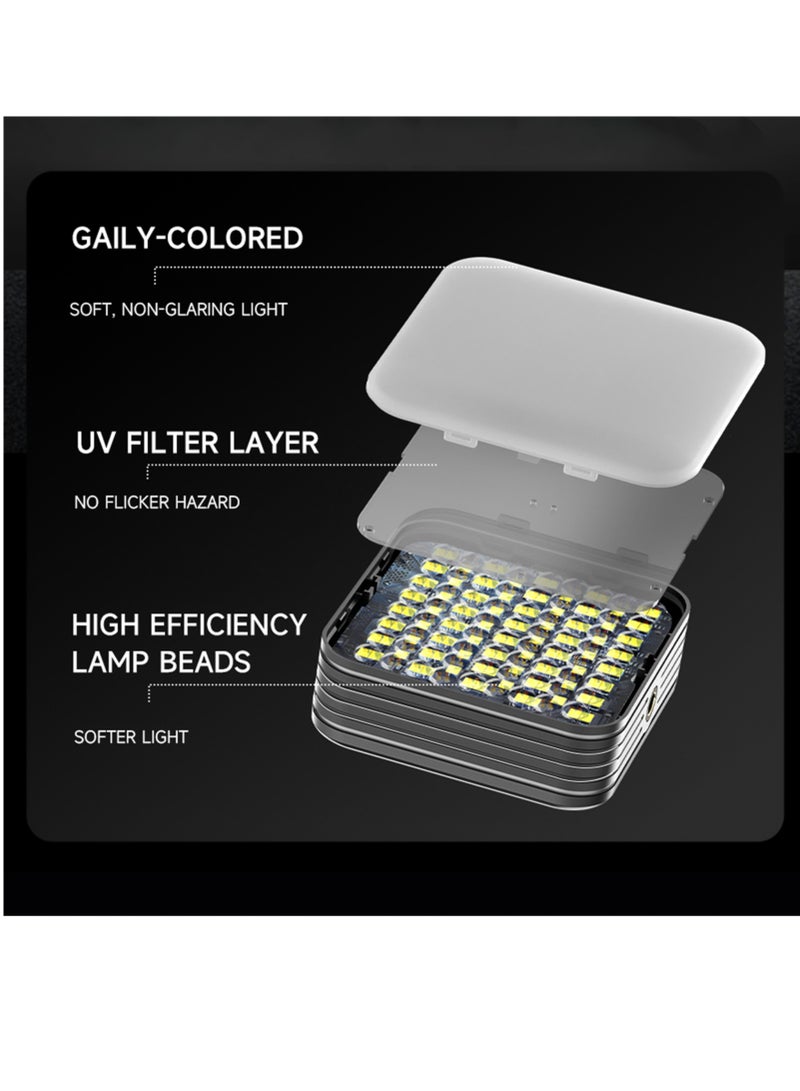 Kiboule Mini RGB Fill Light LED Video Light 2500K-9000K Dimmable 8 Scene Lighting Effects Video Conference Light for Computer Tablet Mobile Phone DSLR Camera Built-in Battery with Screen Clip & Cold Shoe Mount - Image 4