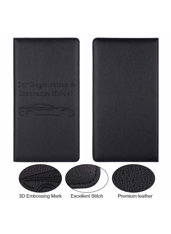 Cacturism Car Registration and Insurance Holder, Vehicle Glove Box Car Organizer Men Women Wallet Accessories Case with Magnetic Shut for Cards, Essential Document, Driver License, Black - Image 5
