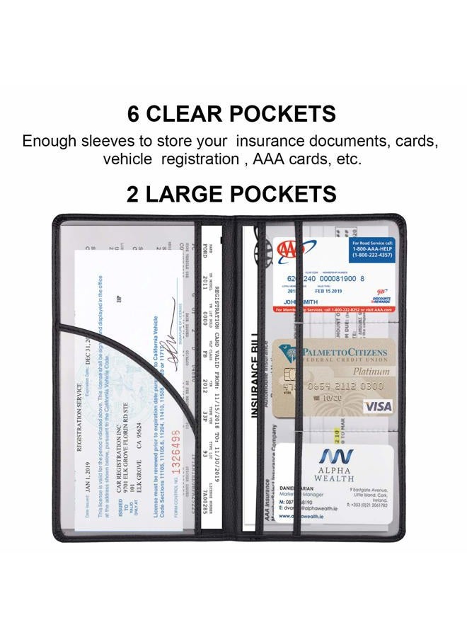 Cacturism Car Registration and Insurance Holder, Vehicle Glove Box Car Organizer Men Women Wallet Accessories Case with Magnetic Shut for Cards, Essential Document, Driver License, Black - Image 4