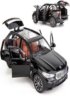 die cast 1:32 Compatible for BMW X5 SUV Model Car Toy, Zinc Alloy Pull Back Toy car with Sound and Light for Kids & Adults Gift (Black)  - Image 1
