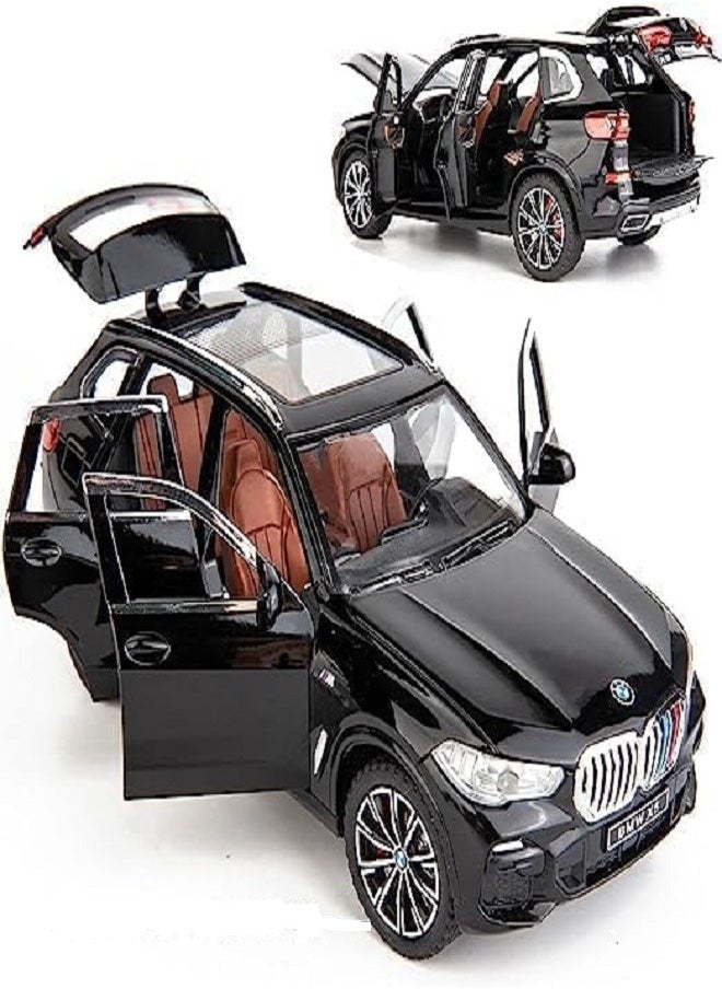 die cast 1:32 Compatible for BMW X5 SUV Model Car Toy, Zinc Alloy Pull Back Toy car with Sound and Light for Kids & Adults Gift (Black)  - Image 1