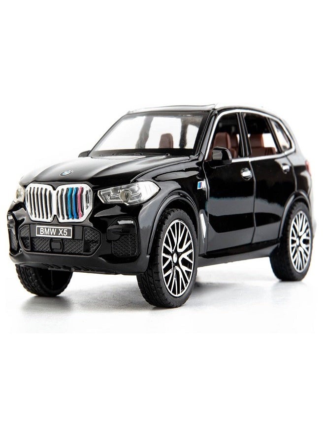 die cast 1:32 Compatible for BMW X5 SUV Model Car Toy, Zinc Alloy Pull Back Toy car with Sound and Light for Kids & Adults Gift (Black)  - Image 2
