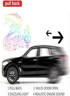 die cast 1:32 Compatible for BMW X5 SUV Model Car Toy, Zinc Alloy Pull Back Toy car with Sound and Light for Kids & Adults Gift (Black)  - Image 3