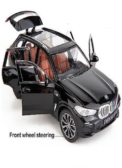 die cast 1:32 Compatible for BMW X5 SUV Model Car Toy, Zinc Alloy Pull Back Toy car with Sound and Light for Kids & Adults Gift (Black)  - Image 5