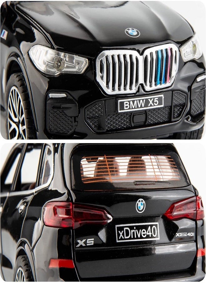 1:32 متوافقة مع سيارة BMW X5 SUV، سيارة لعبة من سبائك الزنك مع صوت وإضاءة للأطفال والكبار (أسود) - pzsku/ZB508D1DFBED6D825F503Z/45/1741444498/c24b1d5a-9d69-4493-b1c9-bdd88621c42e