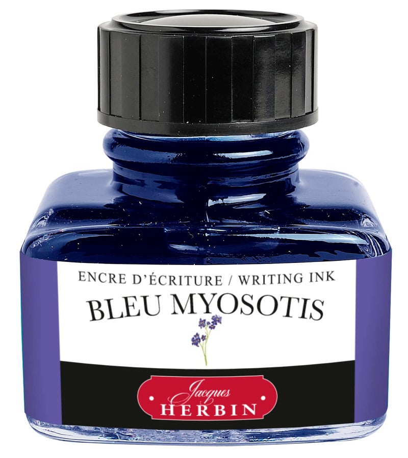 Jacques Herbin Herbin hb13015 Traditional Ink For Fountain Pens Glass Pens and False Pens 10 fl oz 30 ml Forgotten Grass Blue Made in France - Image 2