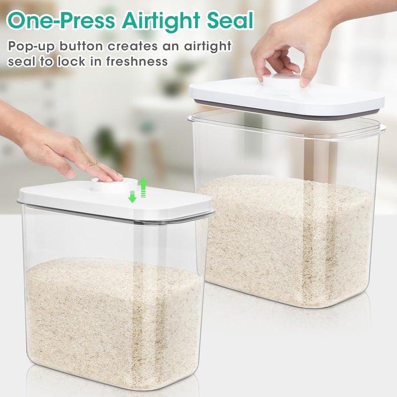 TBMax Large Rice Container 25 Lbs with Easy-Carrying Handles -12.7 Qt Flour Storage Container with Pop Up Lid & Hanging Hooks for Cleaner Use, Airtight Food Storage Bin for Kitchen Organization - Image 5