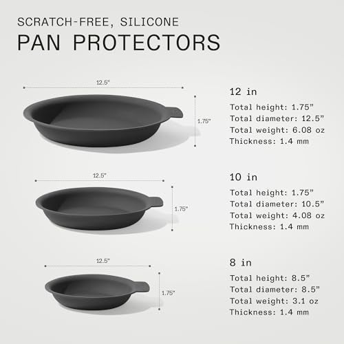 Madein Made In Cookware - 3 Piece Set (Includes 8",10",12") Frying Pan Protectors - Graphite - Molded Silicone - Dishwasher Safe - Image 5