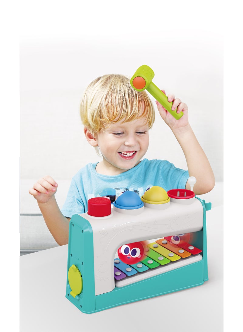 Hola Multifunctional Music Center 4in1 Montessori Toy with Pounding Game, Color Matching, Xylophone, Rolling Ball Game, Sensory Exploration, Educational Toys, Hand-Eye Coordination & Motor Skills 12M+ - Image 1