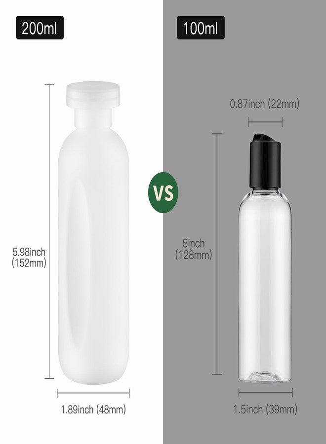 owlyee 6.7oz Travel Shampoo Bottle, Empty Plastic Squeeze Bottles with Flip Cap, 4PCS Lotion Container for Toiletries (200ml,Clear) - Image 4