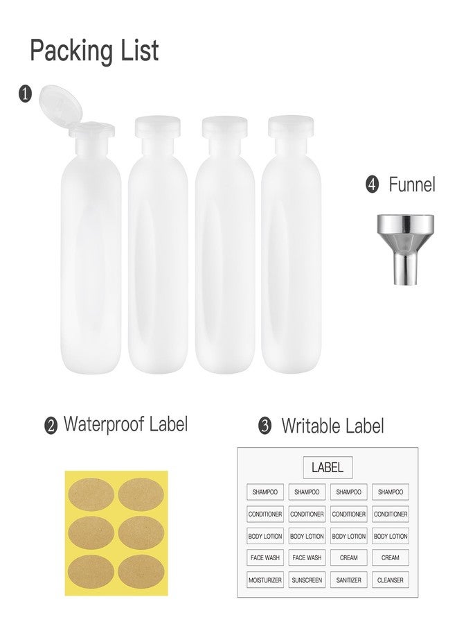 owlyee 6.7oz Travel Shampoo Bottle, Empty Plastic Squeeze Bottles with Flip Cap, 4PCS Lotion Container for Toiletries (200ml,Clear) - Image 5