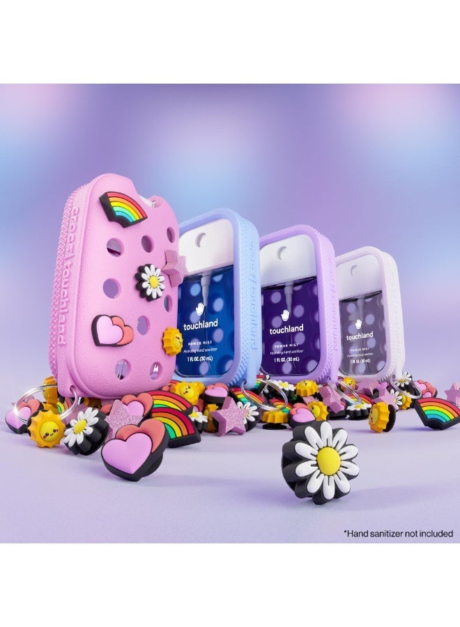 Limited Edition Mist Case 1 Fl. OZ., Stylish Hand Sanitizer Spray Accessory, with 5 Jibbitz Charms and Keyring, Sugarpop Pink Color - Image 5