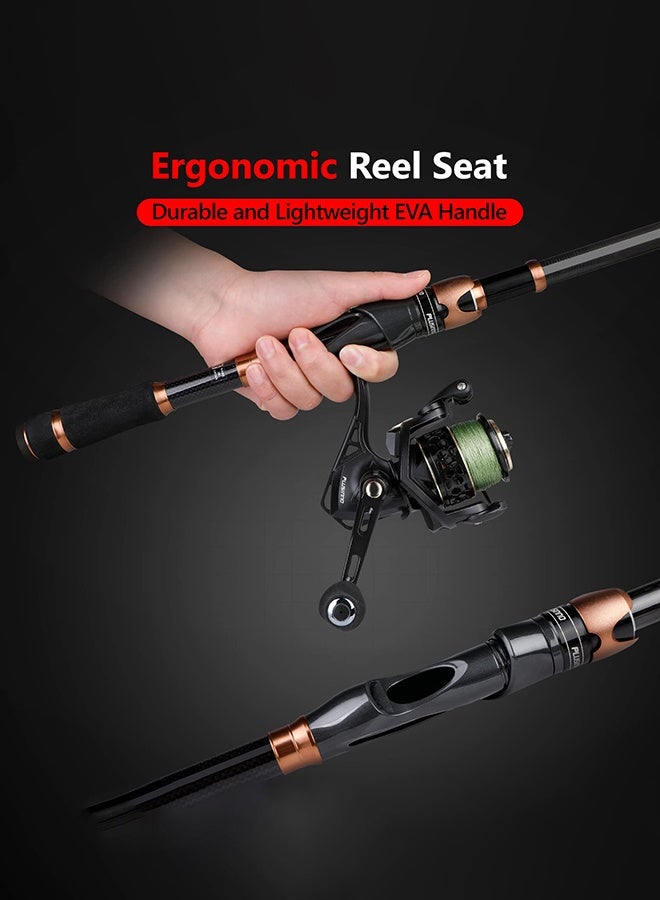 Arabest 24-Ton Carbon Matrix Telescopic Fishing Rod Pole, 12 +1 Shielded Bearings Stainless Steel BB Spinning Reel, Travel Freshwater Fishing Gear - Image 2