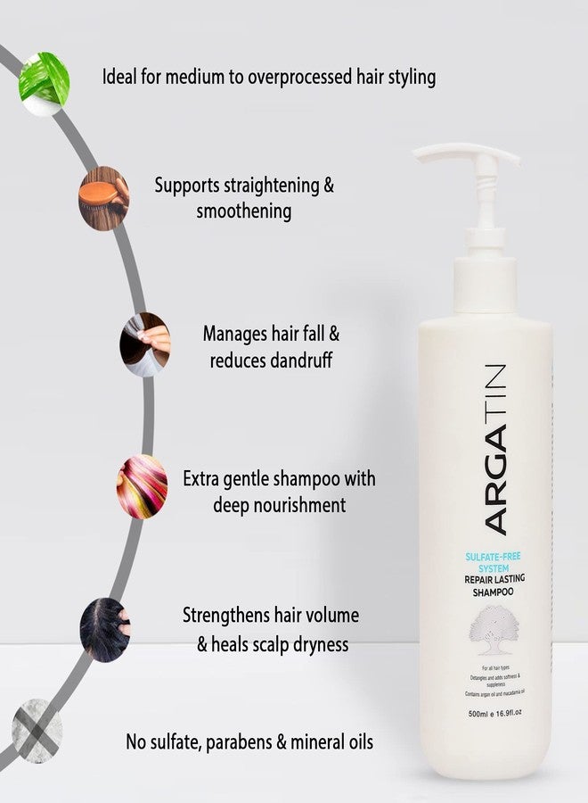 ARGATIN Keratin Repair Lasting Sulphate free Shampoo for Dry and Damaged Hair | Daily Use (Shampoo 500ml) - Image 4