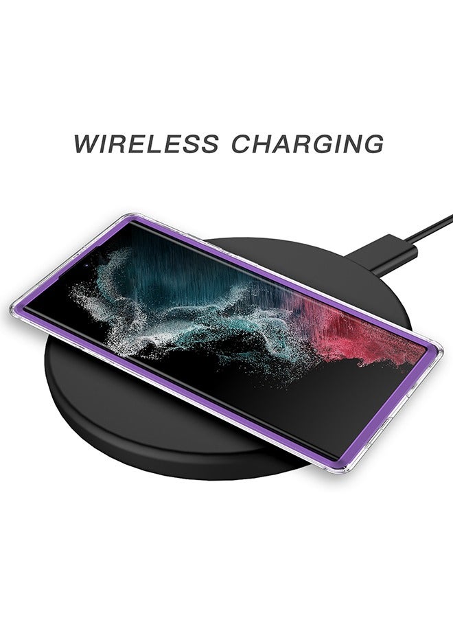 O Ozone Marble Bundle for Samsung Galaxy S24 5G Ultra Case + Galaxy Buds Case, Full-Body Smooth Gloss Finish Marble Shockproof Bumper Stylish Cover (Purple) - Image 2