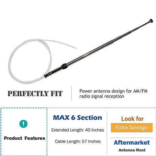 Anina Power Antenna Mast Compatible with 1990-2010 Lexus ES250-ES300-GS300-LS400-SC300-SC400-SC430 Aftermarket Antenna Mast for AM/FM Radio - Image 2