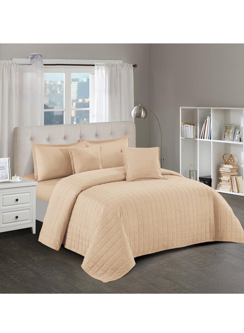 ROUSHUN Plain Double Comforter Set – 6 Pieces – Quilt 250×230 cm – Full Sheet 200×200+30 cm