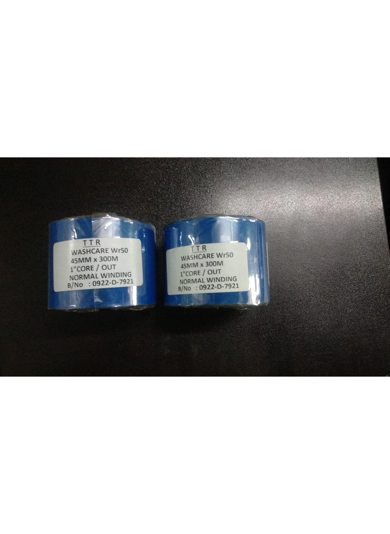Generic 45X300mtr Wash Care Resin Ribbon For Garment and Textile labels washing ironing and dry cleaning applications Pack Of 2 Ribbon 