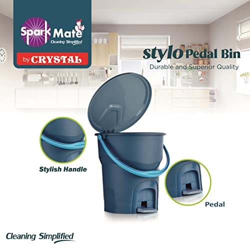 Sparkmate by Crystal Stylo Pedal Bin 12 Litre, Plastic, Assorted - Image 3