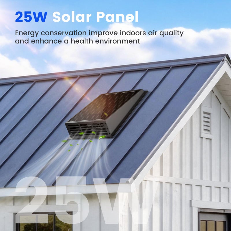 Chtoocy 25W Solar Fan for Chicken Coop, 430CFM Solar Exhaust Fan with IP67 Waterproof Solar Panel-No Wiring Required, Easy Install Greenhouse Fan for Shed, Attic,Barn, Dog House - Image 2