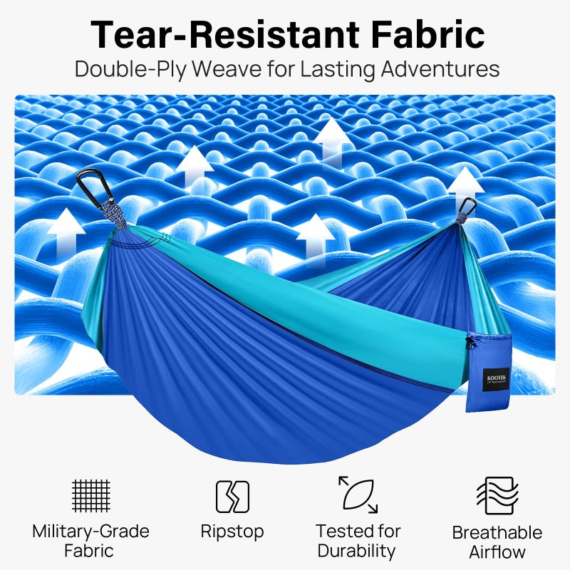 Kootek Camping Hammock 500 lbs Capacity, Portable Hammocks with Tree Straps & Attached Carry Bag, Camping Essentials Gear, Perfect for Outside Indoor Hiking Beach Backpack Travel - Image 3