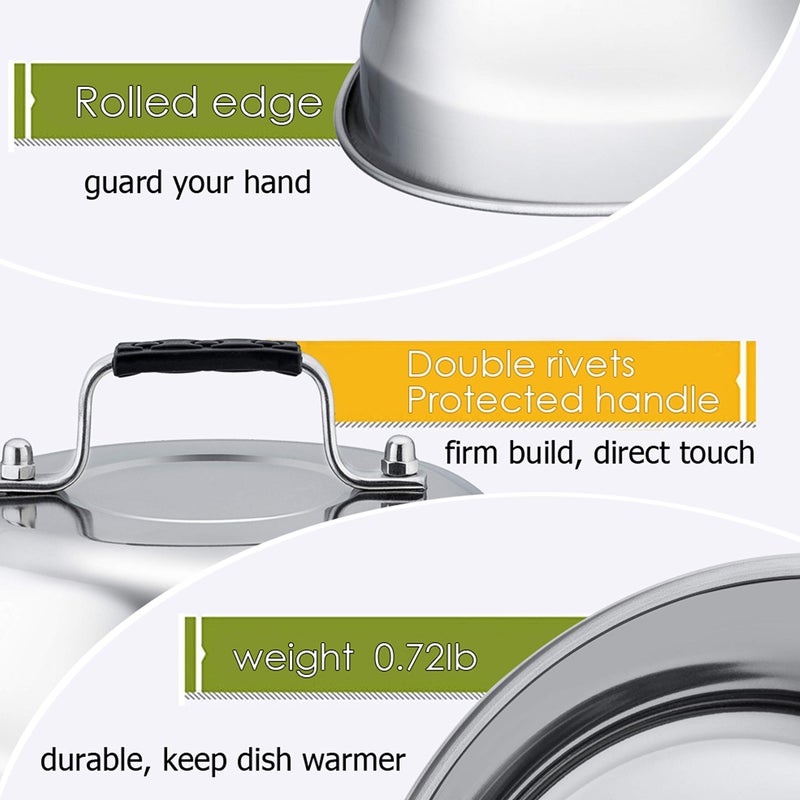 Leonyo 4Pack Cheese Melting Domes, Leonyo 9IN Heavy Duty Stainless Steel Basting Cover for Griddle, Durable Steaming Food Cover Teppanyaki Flat Top Griddle Grill Accessories, Dishwasher Safe - Image 3