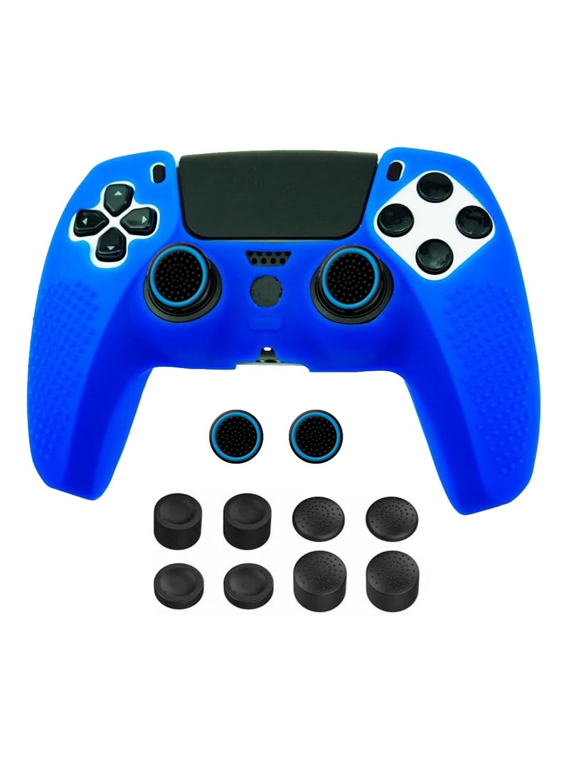 HablTech PS5 Controller Cover Skin Case + 10 Thumb Grips Set Compatible with Sony Playstation 5 - Protective Soft Silicone Gel & Anti-Slip Stick Caps Accessories for Video Games Gamepad - Image 1