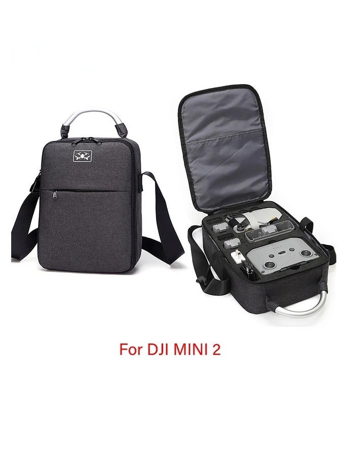 دي جي آي حقيبة تخزين لطائرة دي جي آي ميني 2، حقيبة صندوق حمل خارجية للطائرة بدون طيار، حقيبة كتف محمولة لتنظيم السفر، حافظة حماية متينة للطائرة بدون طيار لطائرة دي جي آي ميني 2 بدون طيار وملحقاتها، (أسود) - Image 1