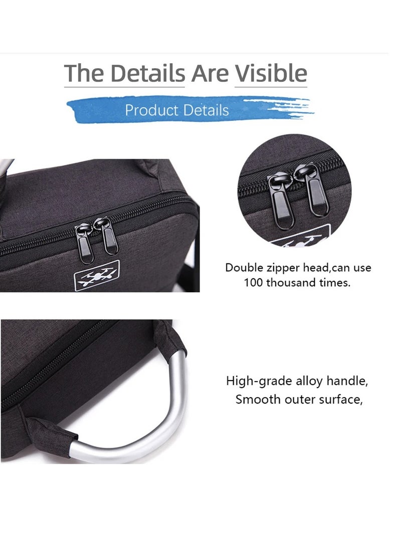 دي جي آي حقيبة تخزين لطائرة دي جي آي ميني 2، حقيبة صندوق حمل خارجية للطائرة بدون طيار، حقيبة كتف محمولة لتنظيم السفر، حافظة حماية متينة للطائرة بدون طيار لطائرة دي جي آي ميني 2 بدون طيار وملحقاتها، (أسود) - Image 4