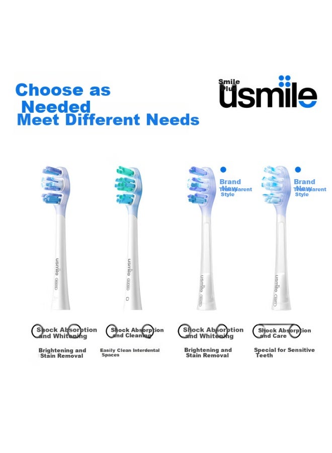 Usmile Electric Toothbrush Heads For Adults, Soft Bristles, Whitening Brush Heads - 2 Pack, Compatible With Usmile Adult Toothbrush