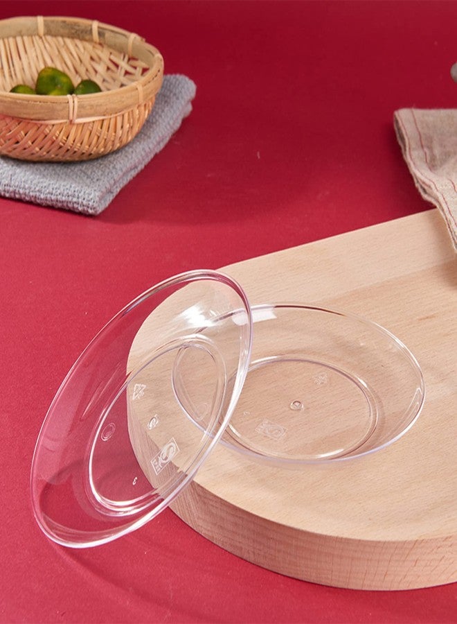 Tergy 200 Pack Disposable Clear Plates 5 Inch Plastic Dessert Plates Wedding Cake Appetizers Plates for Party Dinner BBQ Travel - Image 3