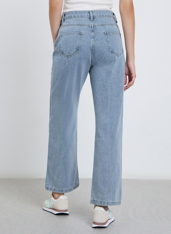 ستايلي بنطال جينز بقصة أرجل واسعة - Image 4