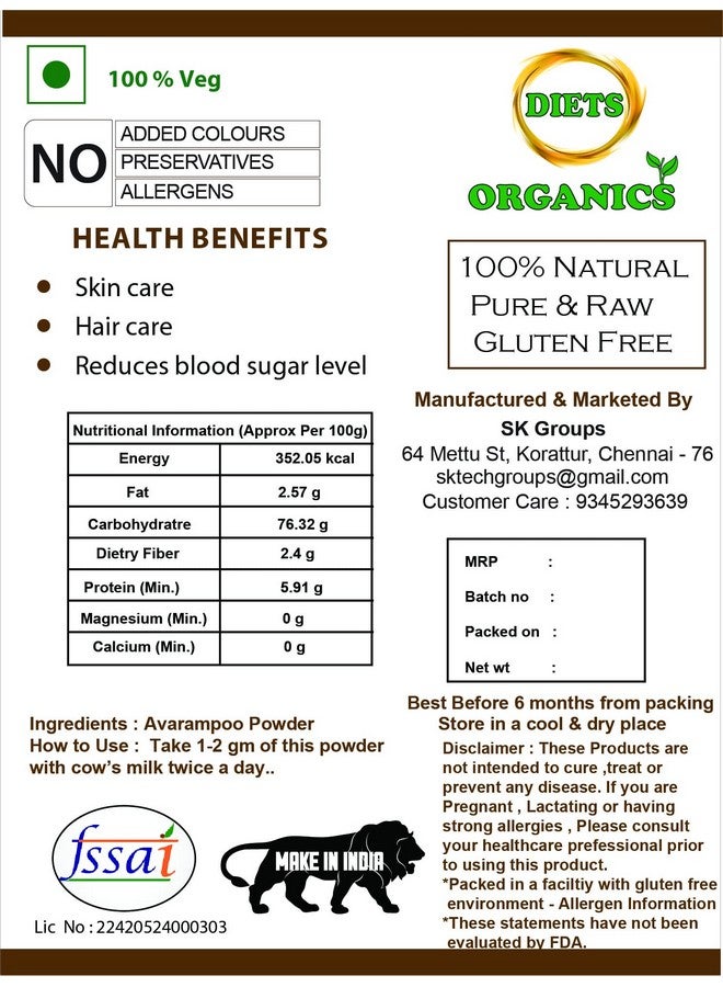 DIETS ORGANICS Avarampoo Powder/Aavartaki/Tarwarm Powder - 200 Gms - Image 5