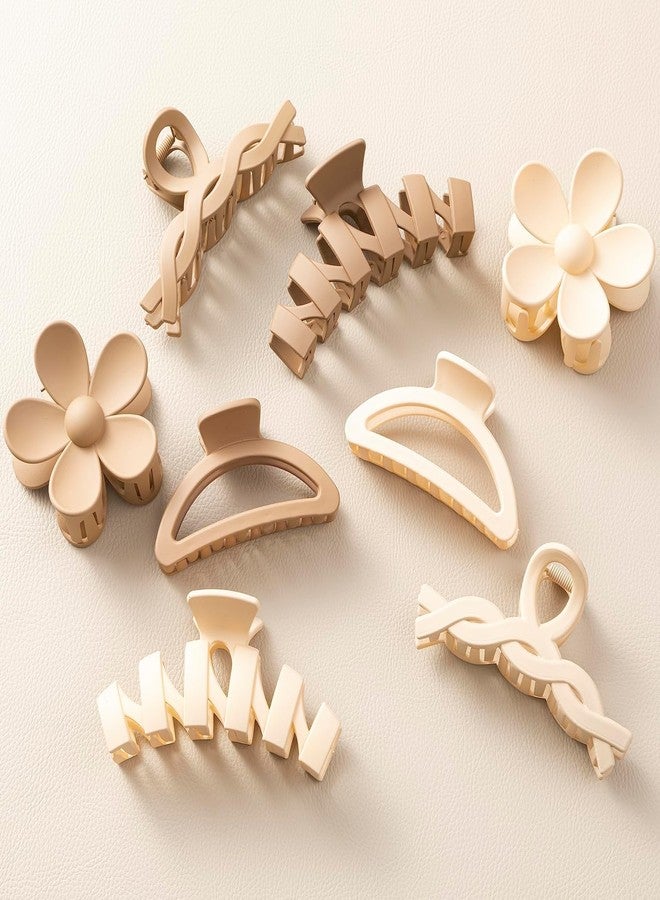 BellaStella 8 Pcs Korean Large Rectangle Hair Claw Clips for Women Nonslip Strong Hold matte Hair Clamps for Thick & Thin Hair Clips Hair Accessories for Women & Girls - Image 1