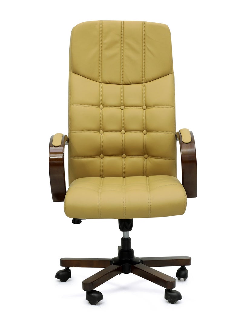 Multi Home Furniture Executive Ergonomic Computer Desk Chair For Office And Home, Boss Chair With Headrest Back Comfort And Lumbar Support Mh-9984 Yellow  - Image 1