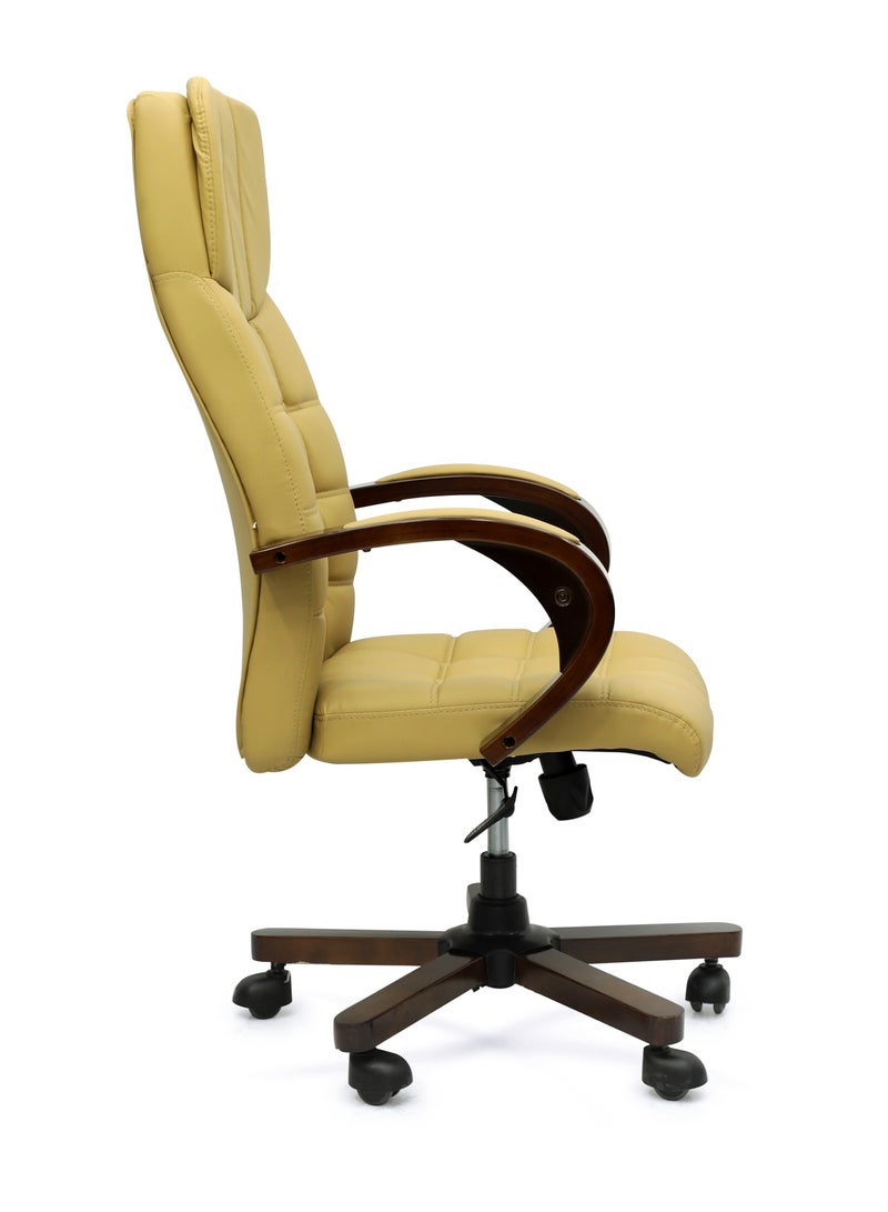 Multi Home Furniture Executive Ergonomic Computer Desk Chair For Office And Home, Boss Chair With Headrest Back Comfort And Lumbar Support Mh-9984 Yellow  - Image 3
