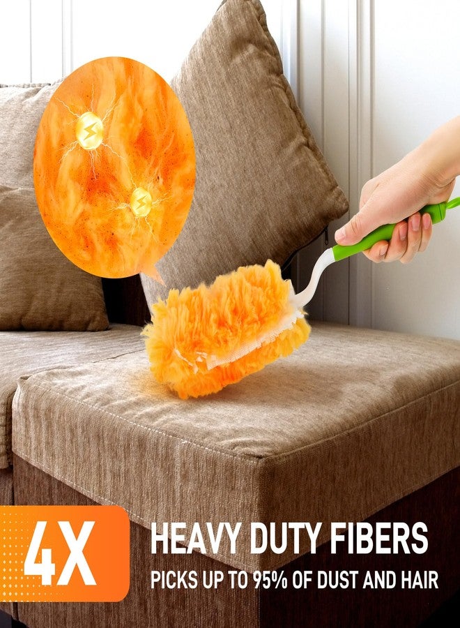 Bvhonwe 30 Pack Heavy Duty Duster Refills for Swiffer Dusters, Multi Surface 360 Dusters,Yellow,1 Handle,1 Upgrade Telescopic Hands - Image 3