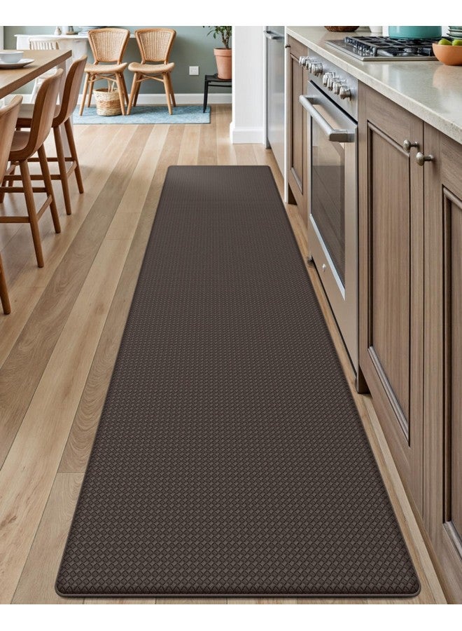 DEXI Kitchen Floor Mats Cushioned Anti Fatigue, 17x95, Long Standing Runner Rug Waterproof, Comfort Memory Foam Padded for Front Sink Laundry, Brown - Image 1