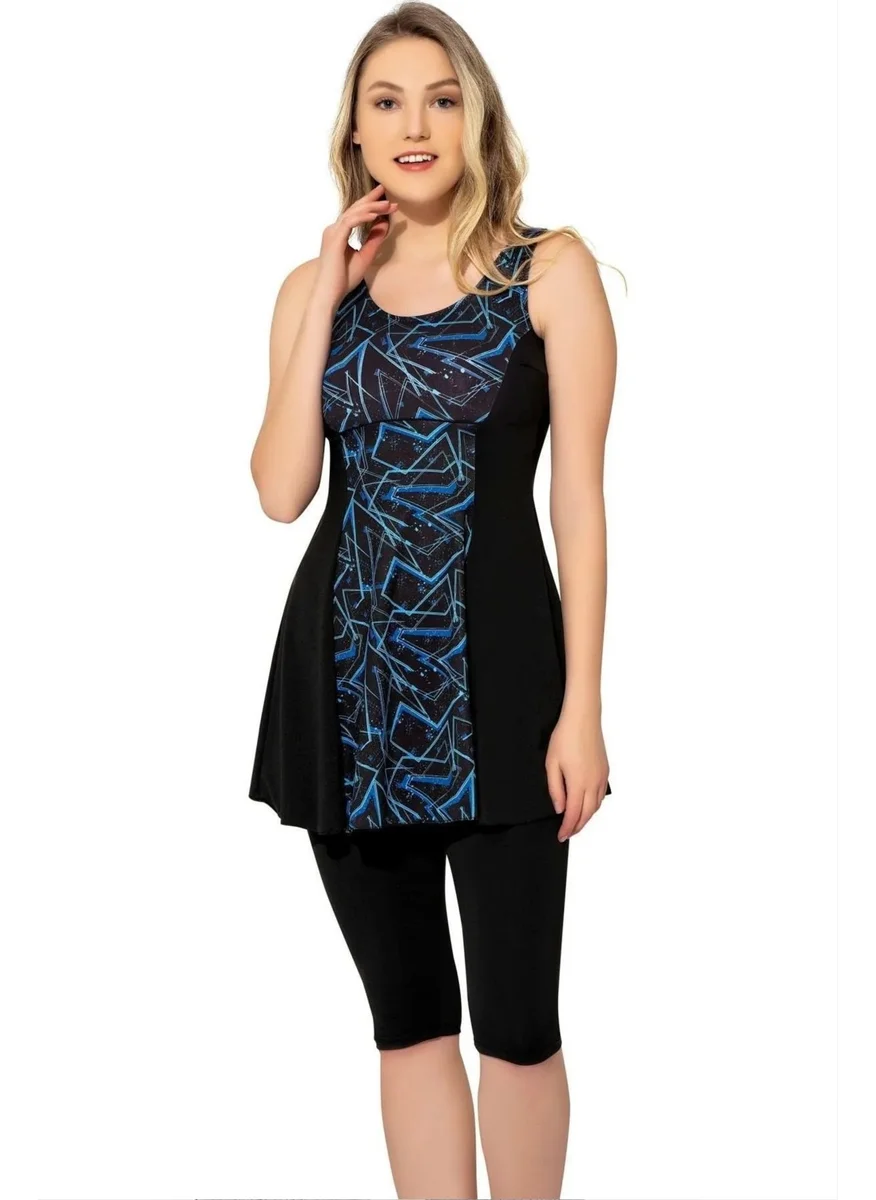 سوانا Women's Patterned Piece Tights Dress Swimsuit
