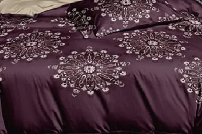 Laying Style™ Microfiber Glace Cotton AC Comforter Set King Size Double Bed with 1 Flat Bedsheet-90x100 inch and 2 Pillow Covers II 4 pc Bedding Set-Multicolor - Image 3