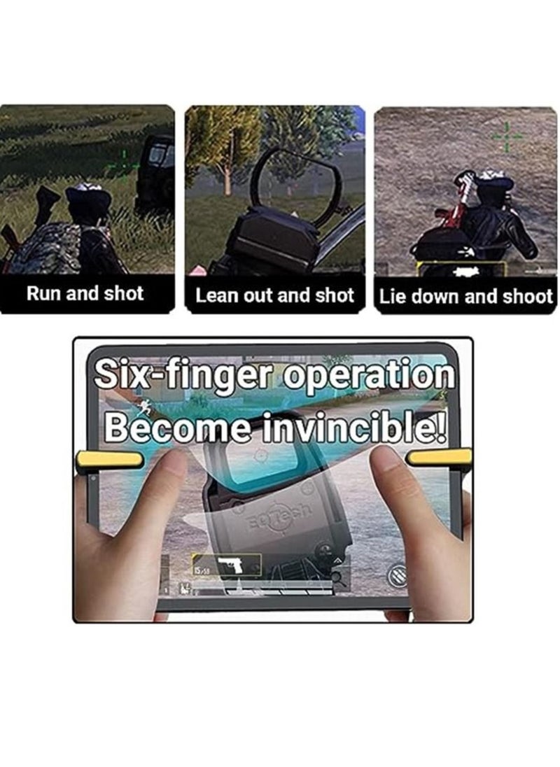Game Controller Trigger Rapid Fire 6 Fingers Gaming Grip Gamepad Joystick L1R1 L2R2 for iPad and Tablet Android Samsung Huawei