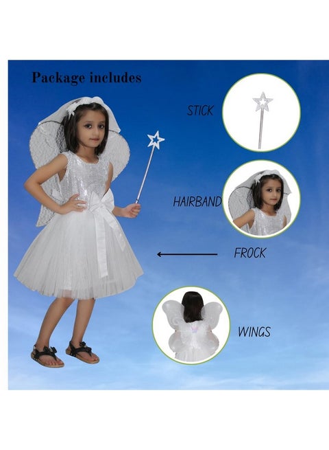 Kaku Fancy Dresses Kaku Fancy Dresses Fairy Costume For Girls | Fairy Dress  For Kids - White, 5-6 Years, For Girls | Best Price KSA