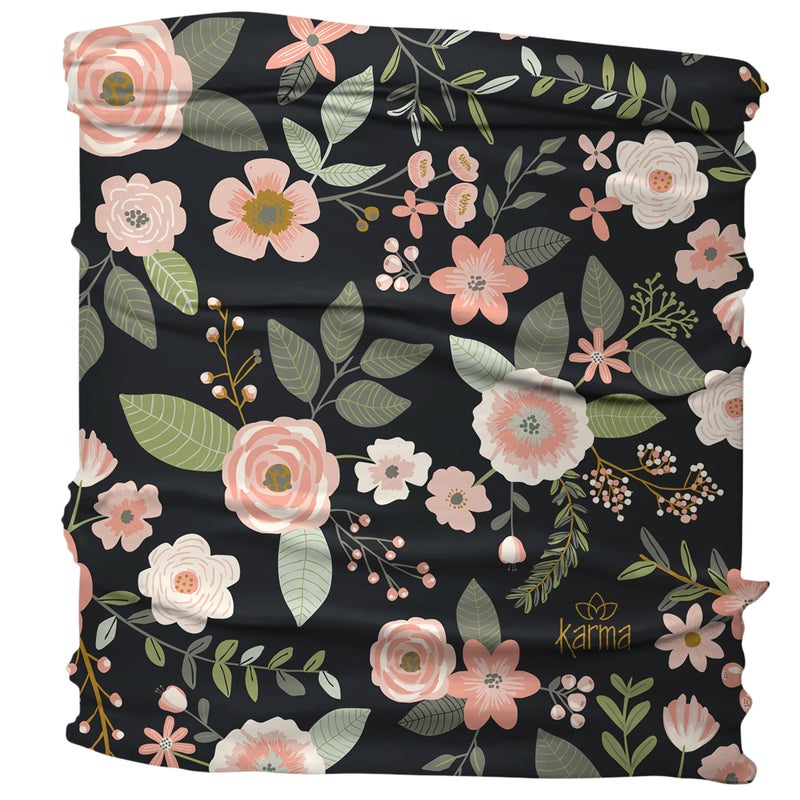 Karma Gifts Black Floral Headband for Women - Medium - Fabric Headband and Stretchy Hair Scarf - Black - Image 2