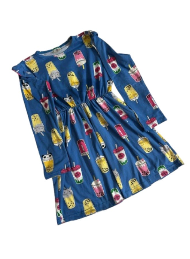 فستان بناتي خريفي يكم