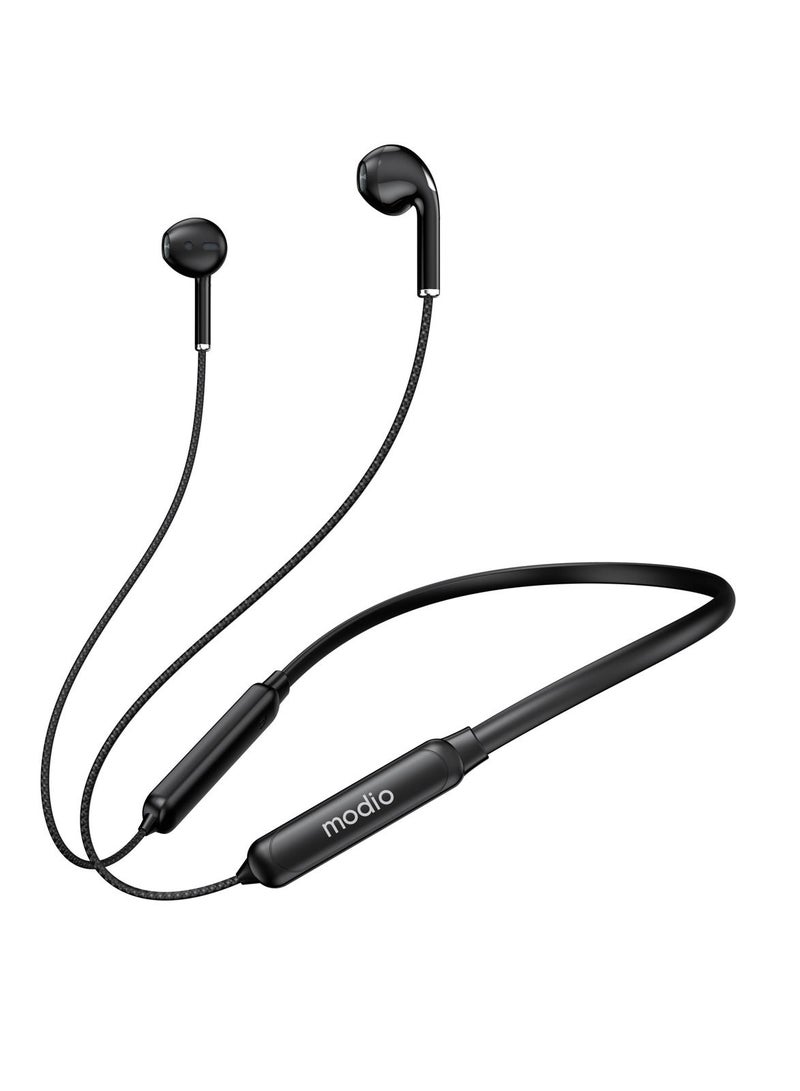 Modio MZ100 Handsfree Wireless Bluetooth Earphone With High Bass and In Ear Comfort  (Black) - Image 1